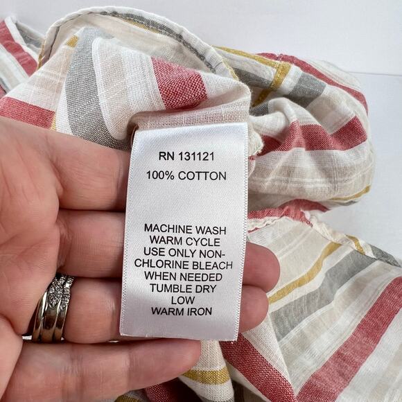 Da-sh Button Down Striped Roll Tab Long Sleeve Casual Shirt Large - Picture 7 of 8